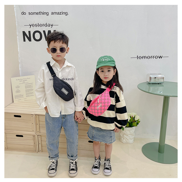 Enfants Petit Toutes Les Saisons Toile Plaid Mode Coquille Fermeture Éclair Sac Banane display picture 8