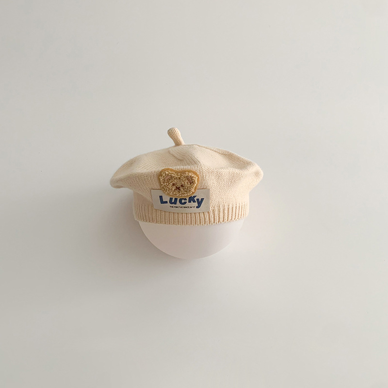 Unisex Baby hut Herbst/Winter ins glück Bär stricken Künstler Hut Woll hut kinder baskenmütze_voghion.com