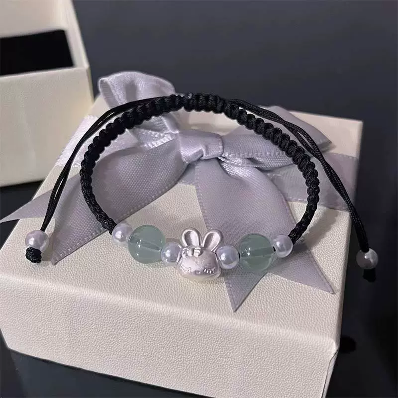兔子手链手工编织手绳时尚小众设计情侣手链ins时尚个性百搭手饰