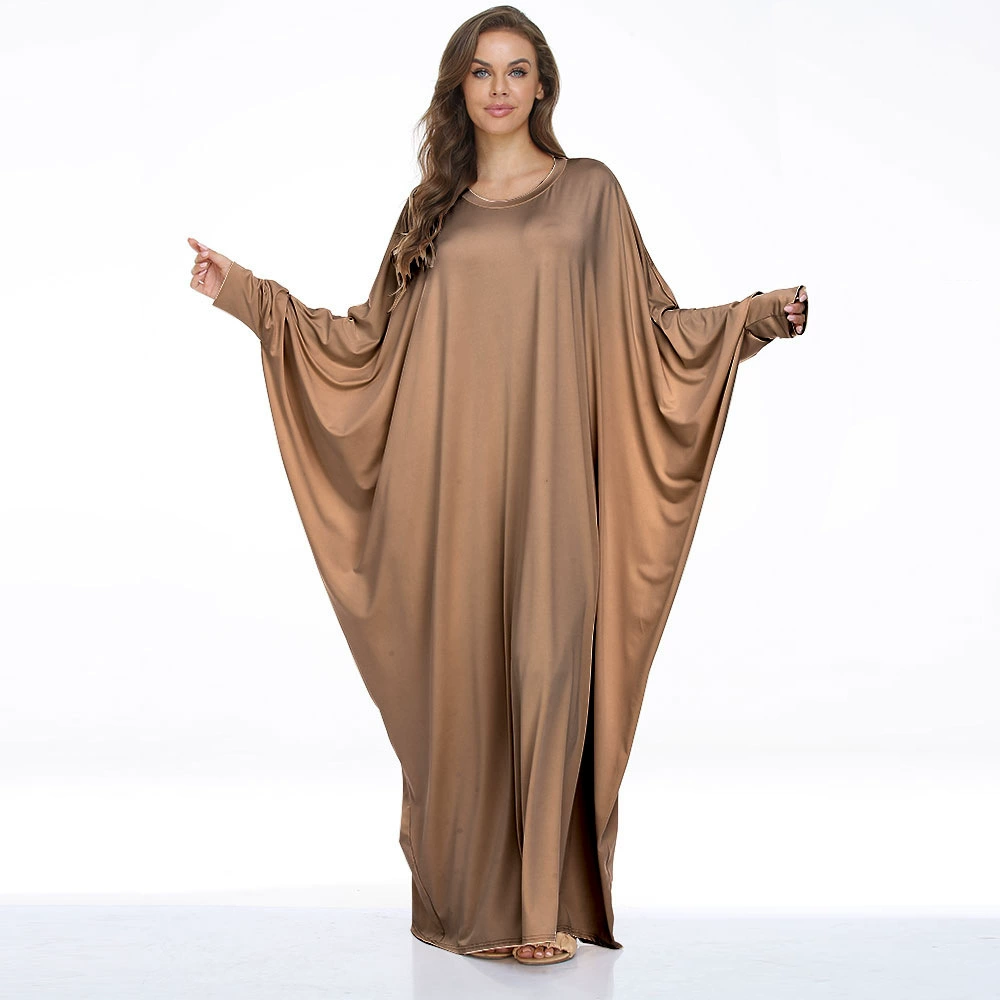 Платье кафтan plus size, единый размер свободного кроя с шарфом, в нескольких цветах