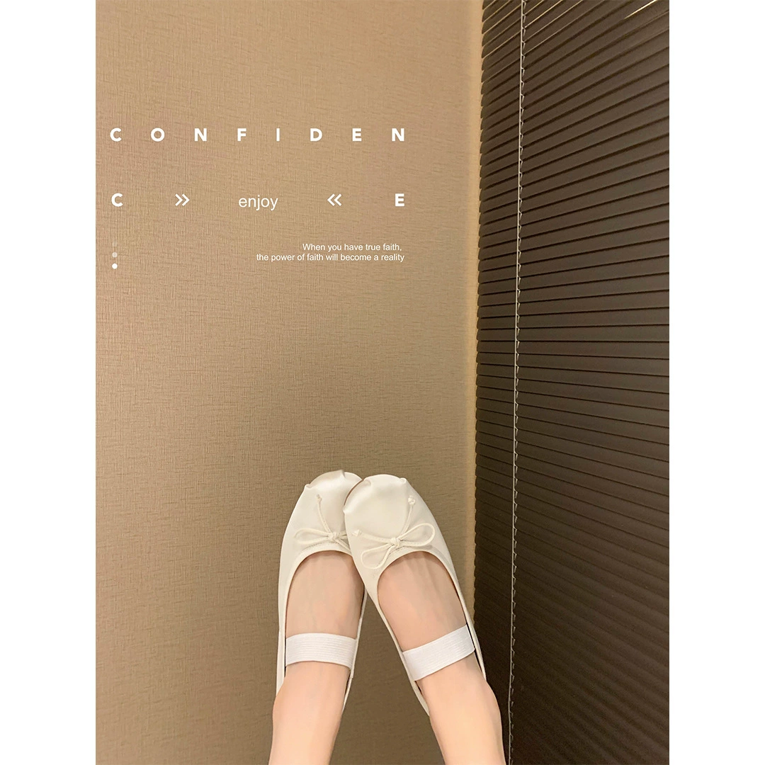 666-2 Huidong Yixinda французский ретро-бант с неглубоким горлышком балетки для женщин лето и осень