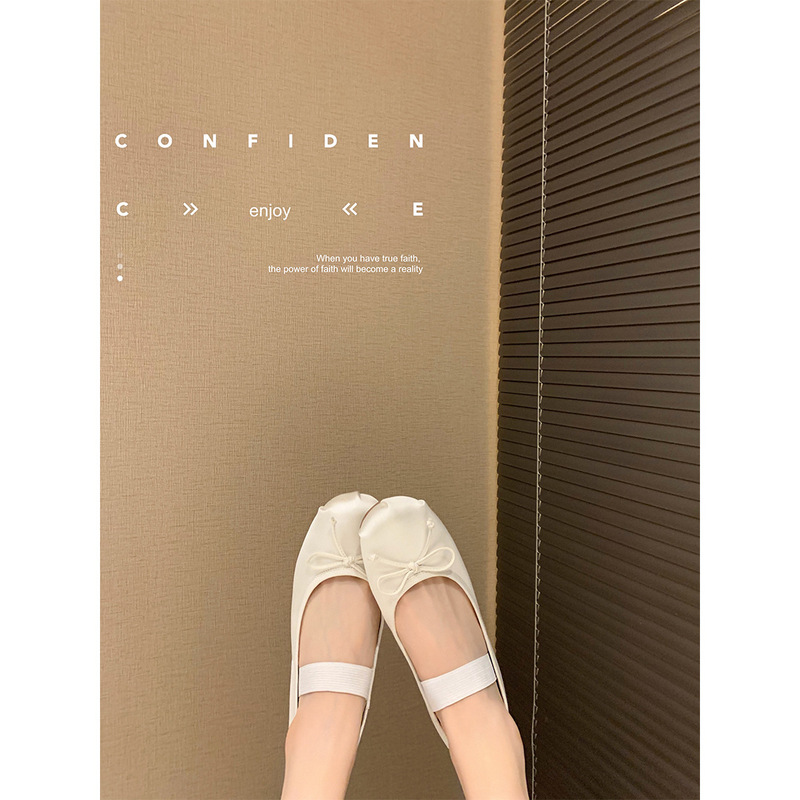 666-2 Huidong Yixinda French Retro Bow with Shallow Mouth Flats Ballet Flats for Women Summer and Autumn