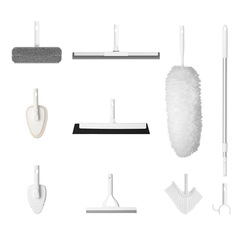 Yimijia one-pole multi-purpose cleaning set household cleaning nine-piece set long-handled floor cleaning brush dust removal set