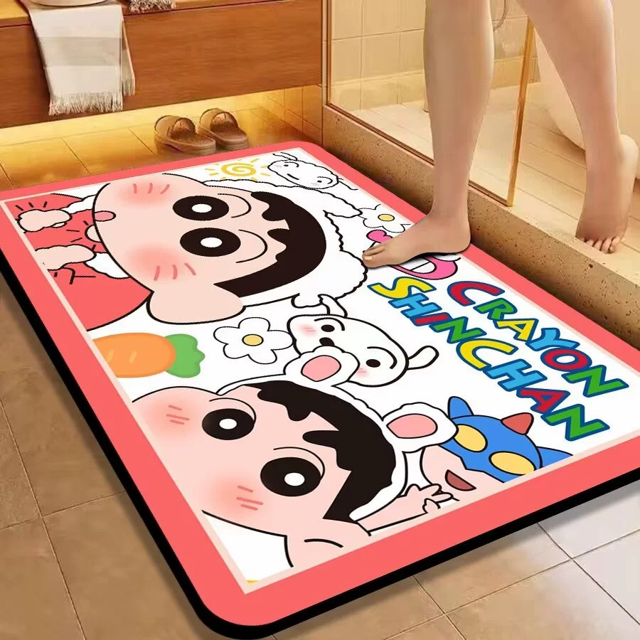 Диатомовая грязь стиль Crayon chan коврик для ванной комнаты напольные коврики входной двери коврик для ванной комнаты всасывание воды коврик для ног для волос