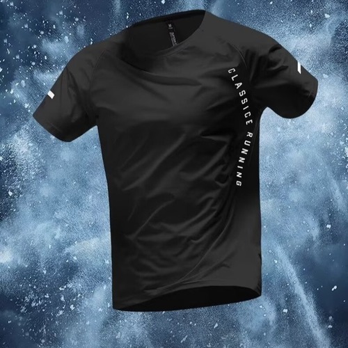 Running sport suit for men, marathon quick-drying summer ice silk T-shirt, professional track and field cycling training fitness clothing