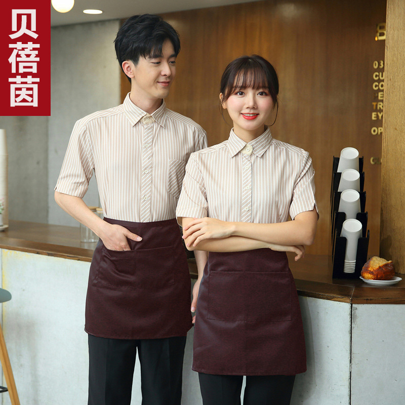 酒店餐饮餐厅饭店火锅店食堂服务员女工作服工装衬衫夏季长袖短袖