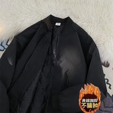 工装保暖夹棉棒球服男装美式cleanfit高级感加厚立领棉衣外套夹克