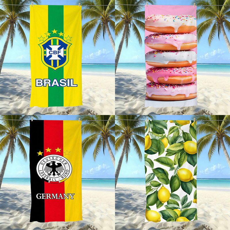 Microfiber Printed Beach Towel, Quick-Drying, Sand-Proof, Water-Absorbent Bath Towel, Travel Swimming Towel Wholesale