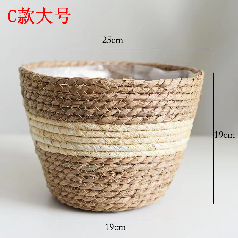 Maceta decorativa de cuerda de paja, tejida, para plantas – Producto transfronterizo para Amazon