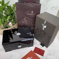 Самый простой для подбора Feili черный фортепианный деревянный ящик для упаковки часов PP Baida высококачественный деревянный ящик для хранения часов полный комплект