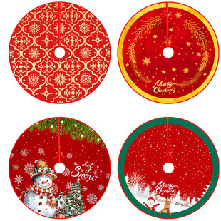 New cross-border Christmas tree skirt crafts tree apron cartoon printing Christmas supplies ornaments decorations wholesale