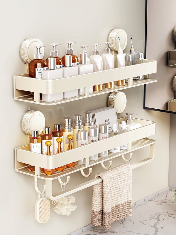 Suction Cup Bathroom Storage Rack Above the Toilet, Multifunctional Wall-Mounted Towel Rack Suction Cup Bathroom Storage Rack Above the Toilet, Multifunctional Wall-Mounted Towel Rack