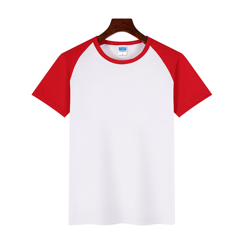 Padres-hijos ropa deportiva de color colchón hombro camiseta publicitaria de cuello redondo de manga corta personalizada uniformes de graduación de niños camiseta de algodón personalizada