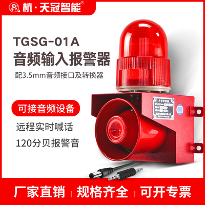 TGSG-01A声光报警器 音频信号触发监控配套喊话 音调定制音频输入