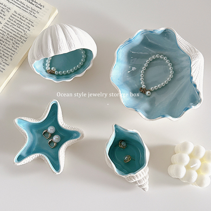 High-End Exquisite Display Box Ceramic Storage Box Earrings Bracelet Necklace Box Desktop Ornaments Jewelry Creative Jewelry Box