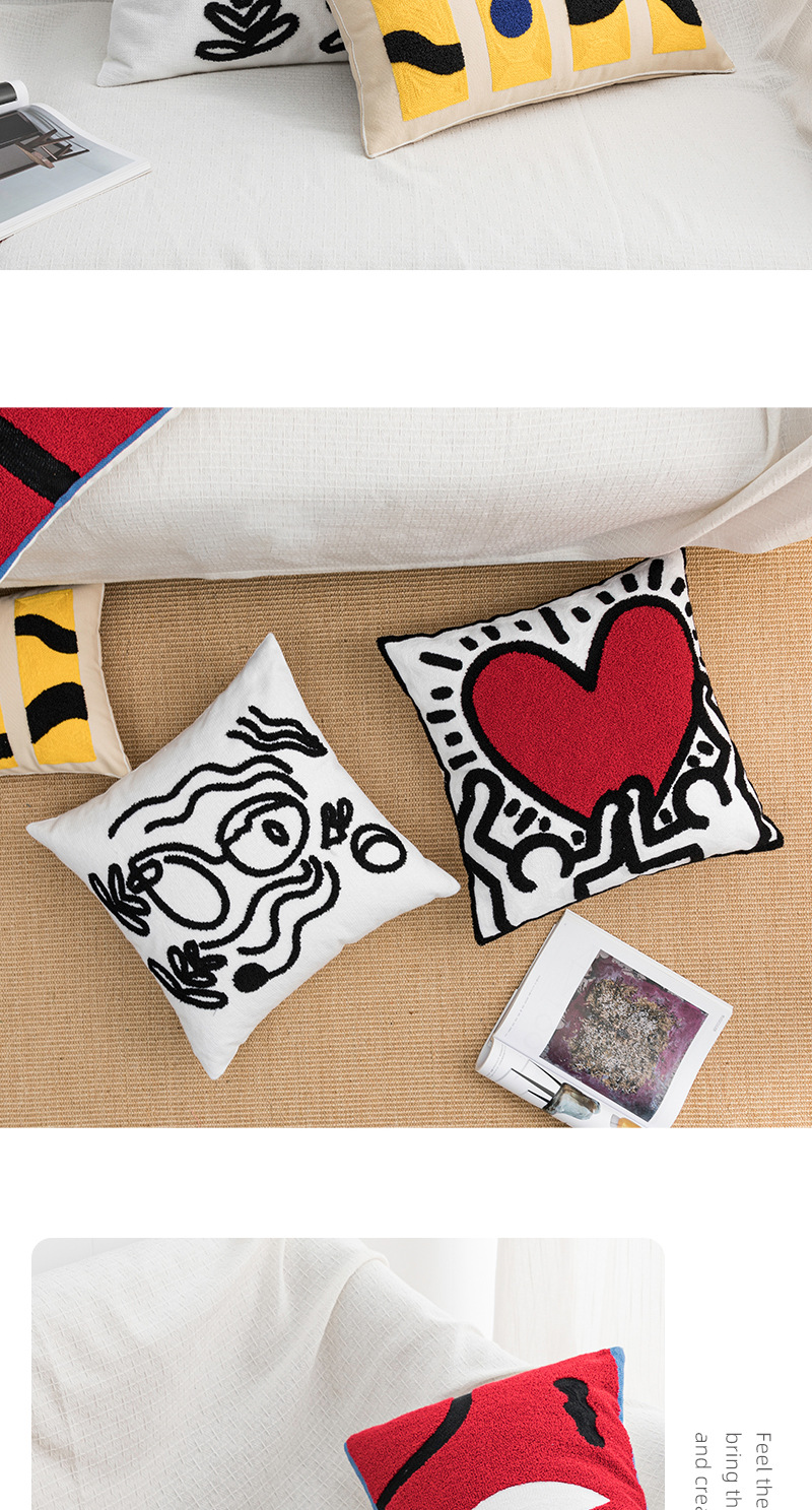 190g Weight Pillow Cases Home Textiles & Decor Type blended Material Color Block, Heart Shape Pattern Fashion Style Fashion Color Block Heart Shape Blended Pillow Cases