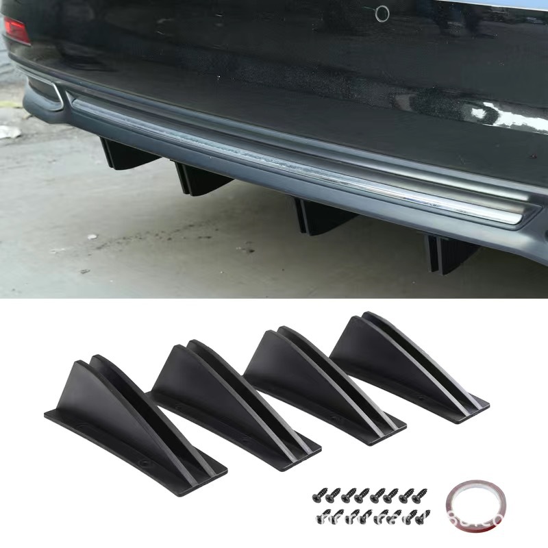 Car Shark Fin Rear Spoiler, Rear Lip, Small Surround Bumper, Chassis Decoration, Airflow Deflector Modification