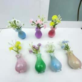 微缩夜光立体仿真花瓶 diy微景拍照造景趣玩车载摆件钥匙扣挂摆件