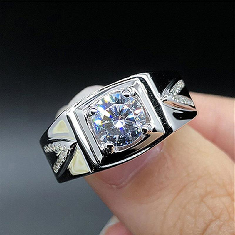 New Korean-style imitation platinum zircon domineering ring victory V-shaped ring arm business fashion imitation diamond live wedding ring New Korean-style imitation platinum zircon domineering ring victory V-shaped ring arm business fashion imitation diamond live wedding ring