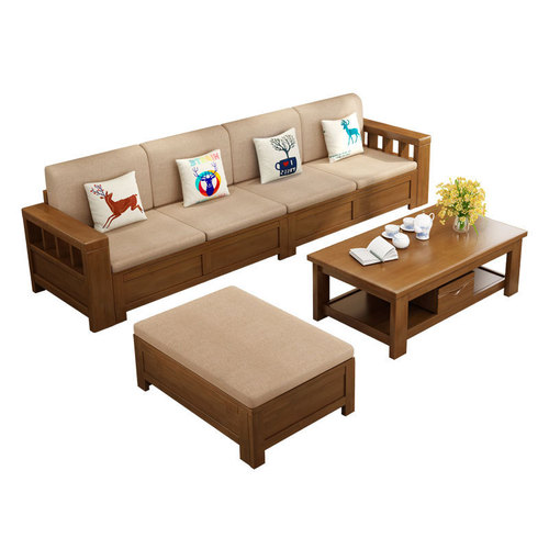 Modern simple solid wood sofa combination new Chinese style storage imperial concubine oak wood small apartment living room light luxury furniture