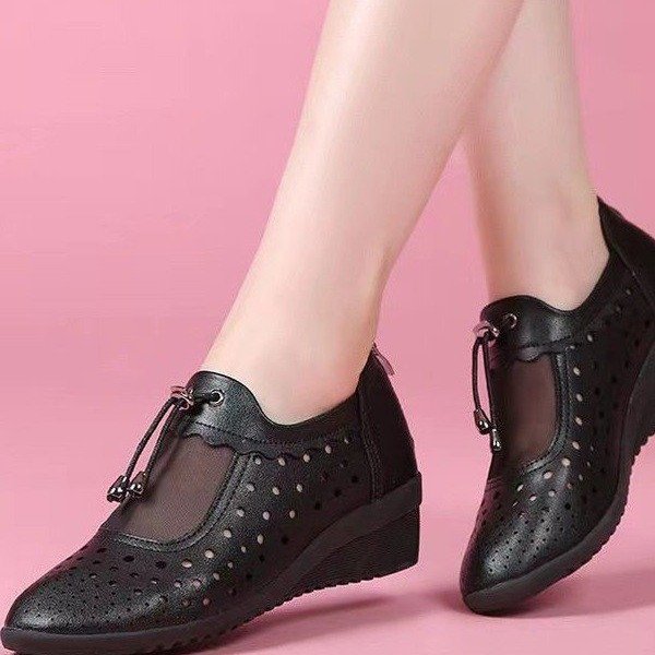 Dongdong zapatos de mujer zapatos de tacones de pendiente plana 2026 nuevos cómodos casuales versátiles zapatos de baile cuadrado para madres