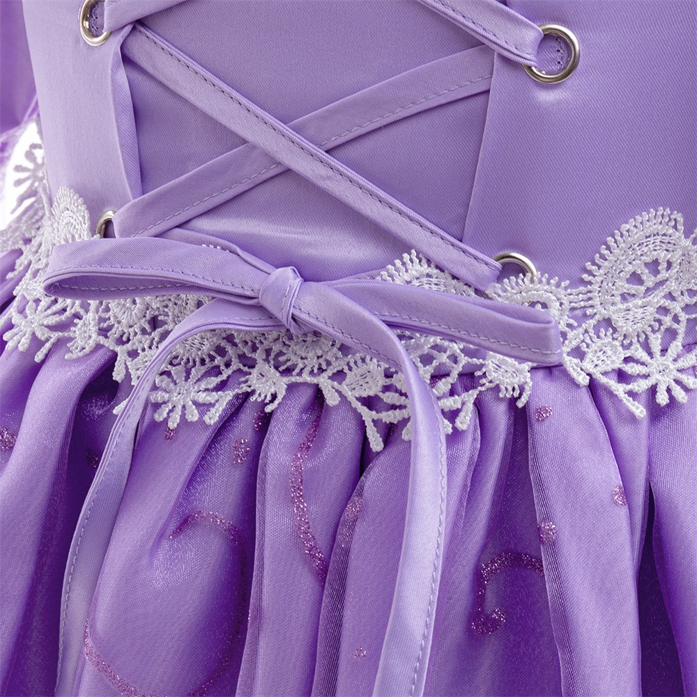 Niña congelada vestido de la princesa Belle vestido de nieve rompecabezas vestido de verano vestido infantil vestido de princesa Sandy