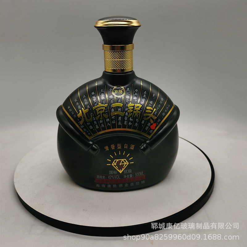 厂家批发玻璃空酒瓶带盖红酒瓶一斤装玻璃泡酒瓶喷涂烤花白酒瓶