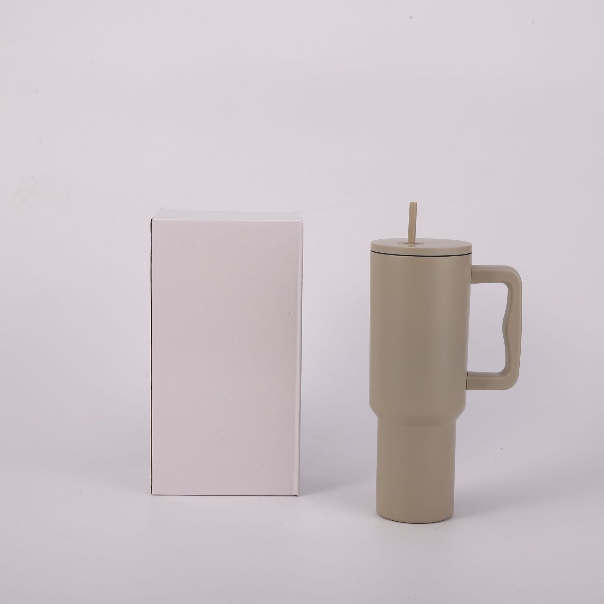 跨境高颜值304不锈钢保温杯男女渐变手柄冰霸杯喷塑四代40z汽车杯