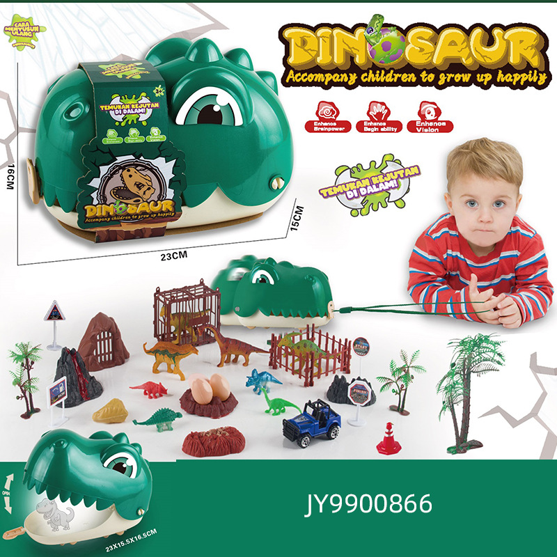 Caja de almacenamiento de cabeza de dinosaurio grande traje de juguete simulación dinosaurio juguete jugar Casa Niño desmontaje dinosaurio juguete