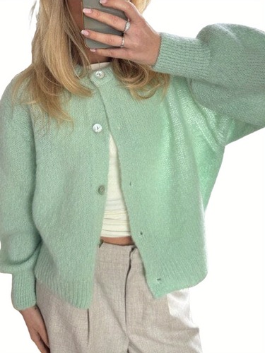 Women Plus Size Button Up Sweaters Casual Lightweight Solid