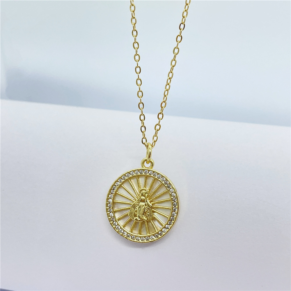 Retro Cross Heart Shape Butterfly Stainless Steel Copper Inlay Zircon Pendant Necklace 1 Piece