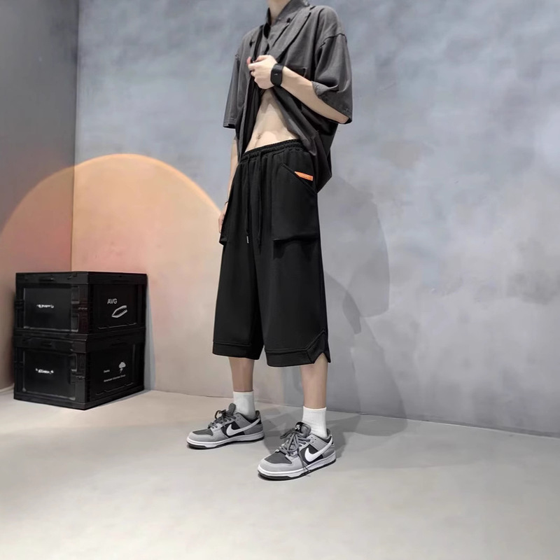 Designed Shorts for Men's Summer Wear Plus Fat Plus Size Trendy Fat People Loose Casual Straight Cropped Pants Trendy