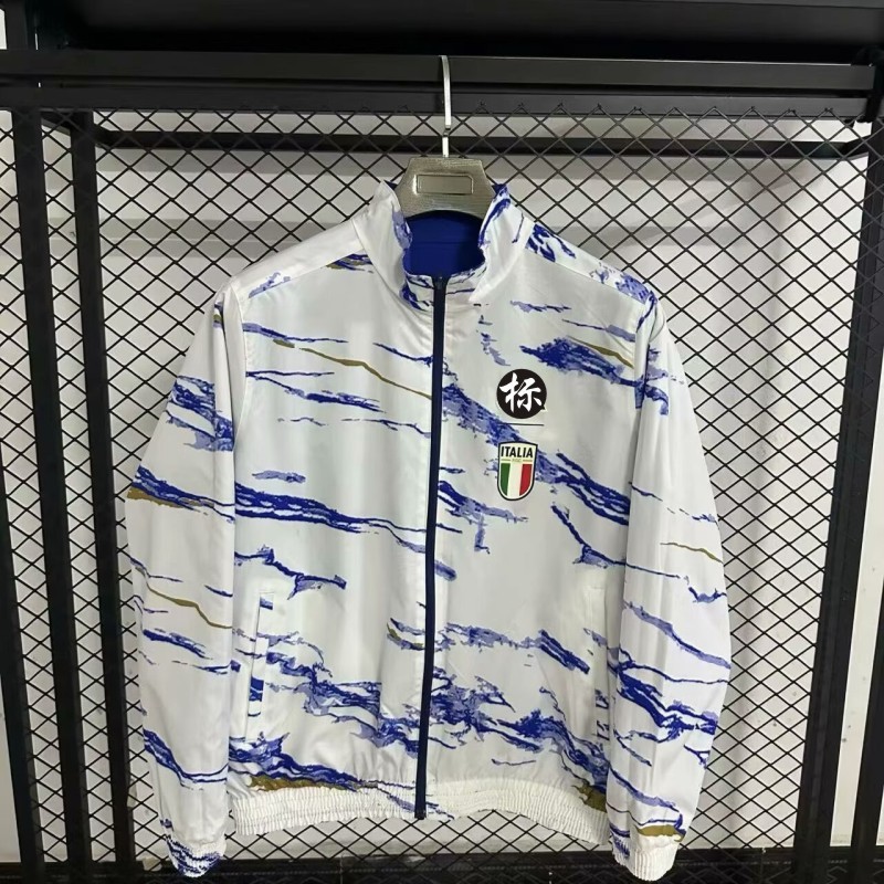2526皇马巴萨刺绣巴黎单面风衣外套带帽训练服出场服冲锋衣球衣|undefined