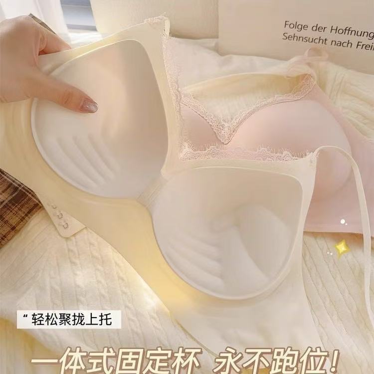 胸が小さい女性向けの快適なシームレス下着、夏用のスパゲッティストラップ、拡張コミックバスト、ノンワイヤーブラ|undefined