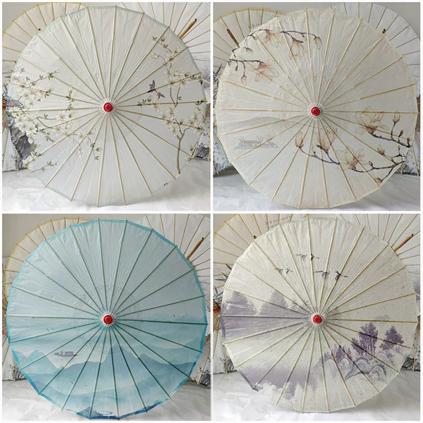 Guzhen Stall Hand-painted Paper Umbrella Antique Hanfu Oil Paper Umbrella Ancient Suit Cheongsam Hanfu Photography Ceiling Decoration Classical Umbrella