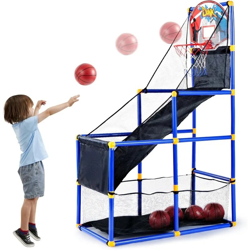 Uvc Kidsren's Basketball Machine Indoor Large Basketball Stand Large Capacity Stowable Basketball Toy Zaea6