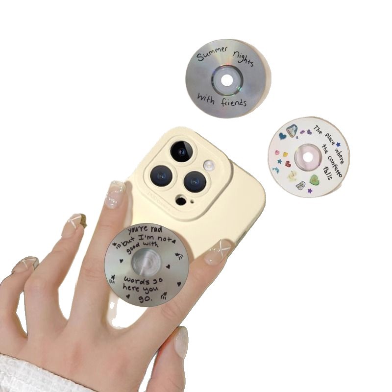 Ins disco de música redondo creativo para el soporte de airbag de teléfono móvil pegado 360 rotación retráctil perezoso perseguir el drama de escritorio