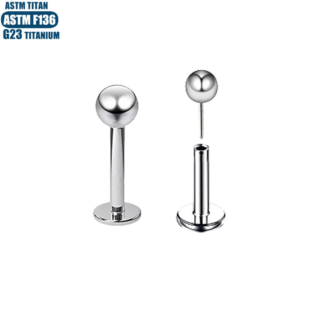 Labret stud lip piercing jewelry styling detail