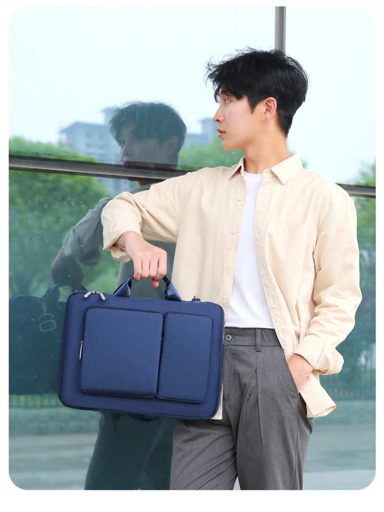 Multi-compartment portable laptop bag, multi-functional hand-held, fashionable and simple gaming laptop shoulder bag undefined