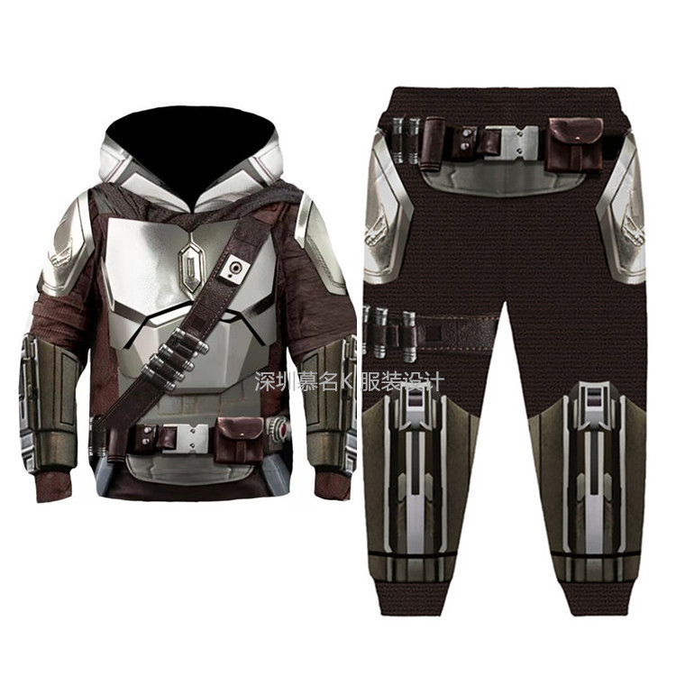 2021 cross-border new Mandalorian 3D animation sweater children's cosplay pullover hoodie sweater