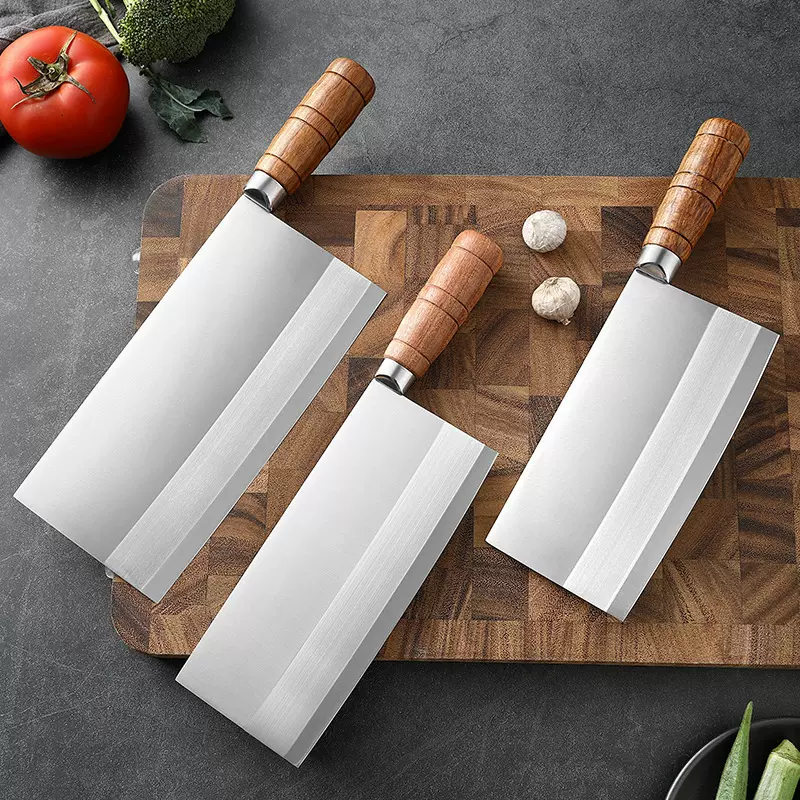 鸿川工厂现货酒店大厨片刀厨师用刀桑刀切片斩切刀菜刀具阳江制造
