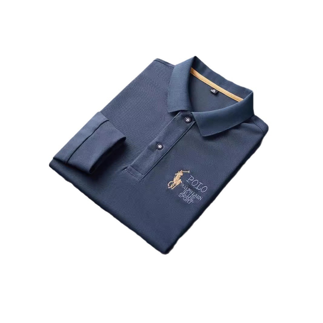 Mishima nuevo estilo Paul camiseta de manga larga para hombre polo solapa bordado jersey moda moda otoño top para hombre