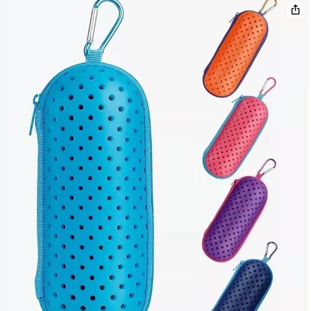 Factory Color Hook Glasses Case Breathable Lightweight Hollow Storage Box Perforated Goggles EVA Storage Bag in Stock