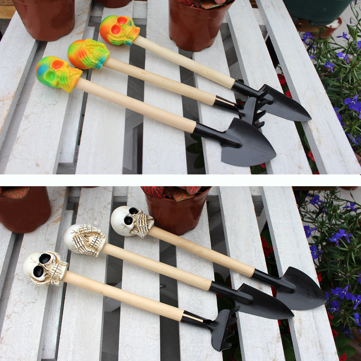 Creative potted small shovel flower planting shovel loose soil flower shovel gardening planting succulent tools suit three-piece set
