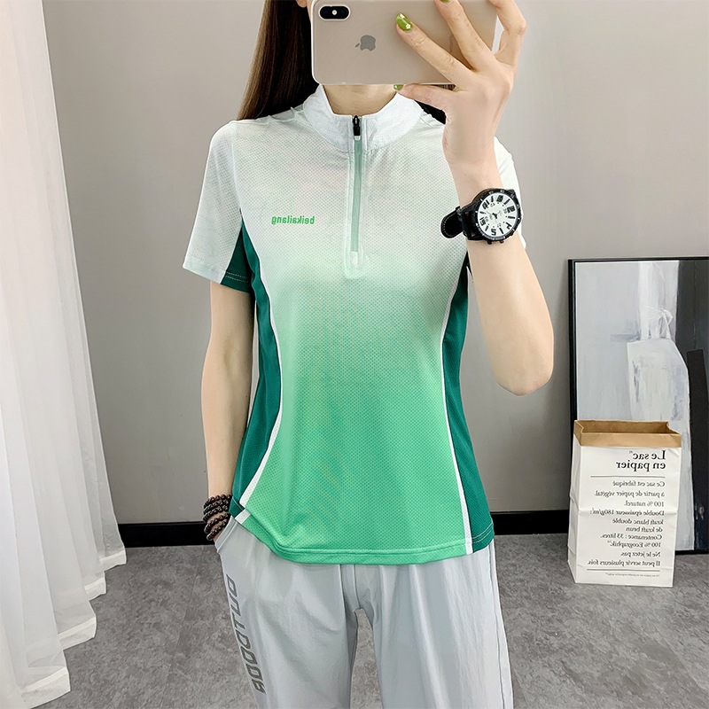Camiseta Deportiva de Secado Rápido para Mujer de Poliéster Transpirable para Deportes al Aire Libre