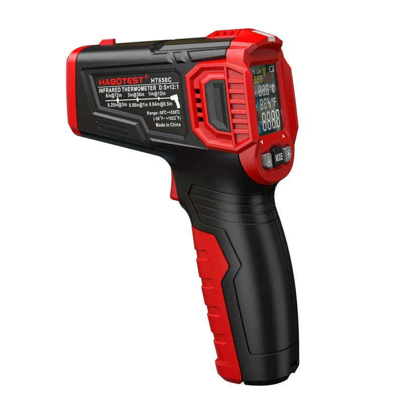 HABOTEST Factory Store HT650C Бесконтактный инфракрасный термометр Промышленный высокоточный многофункциональный измеритель температуры