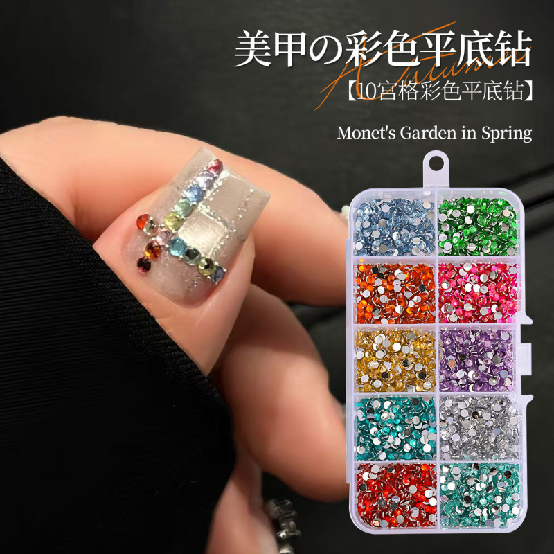 Cross-Border Boxed Rhinestones 10 Grids 3mm Colorful Flat-Back Resin Diamonds Sparkling Accessories for Phone Case DIY Material Kit Cross-Border Boxed Rhinestones 10 Grids 3mm Colorful Flat-Back Resin Diamonds Sparkling Accessories for Phone Case DIY Material Kit