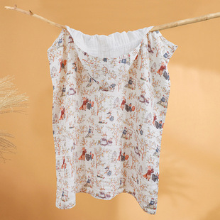 Children's Bath Towel Cotton Gauze Baby Bathrobe Baby Hooded Cloak Newborn Bath Wrap Towel Absorbent Quick-drying