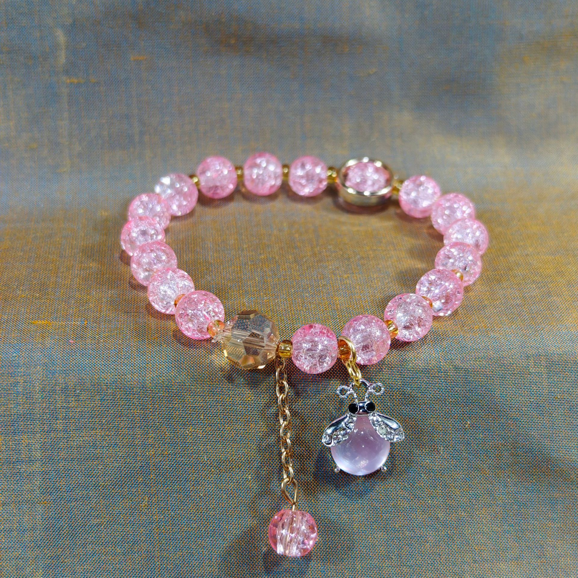 Las celebridades de Internet retro transfronterizas suelen ser todo-fósforo pulsera elástica de estilo ins simple pulsera de moda de lujo ligero, joyería de temperamento