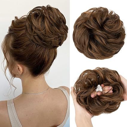 Foreign Trade Fluffy Hair Bun, European and American Style Flower Bud Hair Ring, Synthetic Fiber Natural Hair Bun, Curly Hair Styling